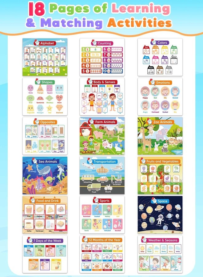 Gagule Toddler Busy Book Preschool Learning Activities, Montessori Educational Toys for 3 4 year old Boy Girl Gifts, Tracing Coloring Activity Books for Kids Ages 3-5, Autism Sensory Travel Toys for Toddlers - Image 2